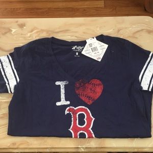 Boston Red Sox v-neck t-shirt. Size medium. New.